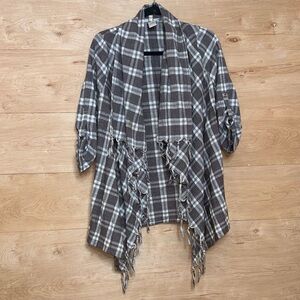 Plaid Fringe Women's Jacket/Cardigan